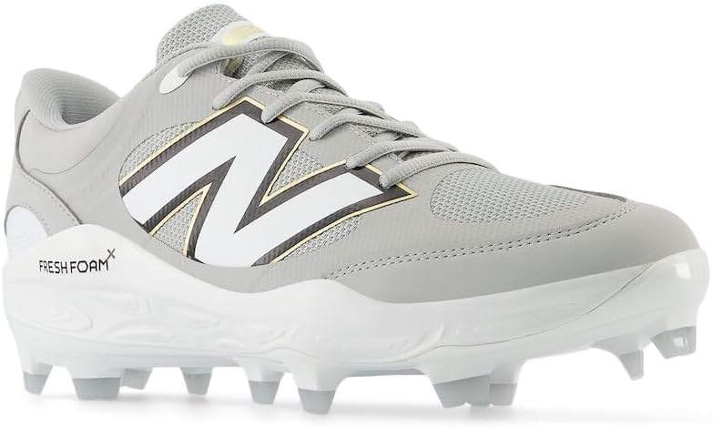 Мужские бейсбольные кроссовки New Balance Fresh Foam 3000 V7, Mercury Red/Gold, размер 6.5 M, белый — фото 3