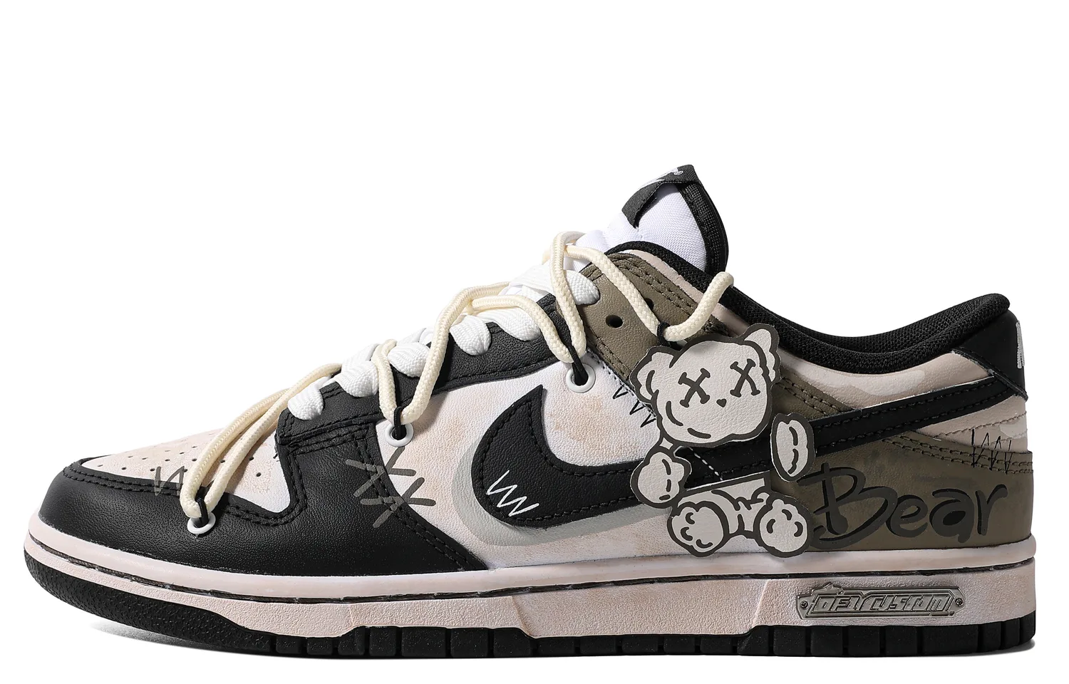 Nike Кроссовки для скейтбординга Dunk Leather Abrasion Resistant Balance Low Top мужские Black Brown — фото 3