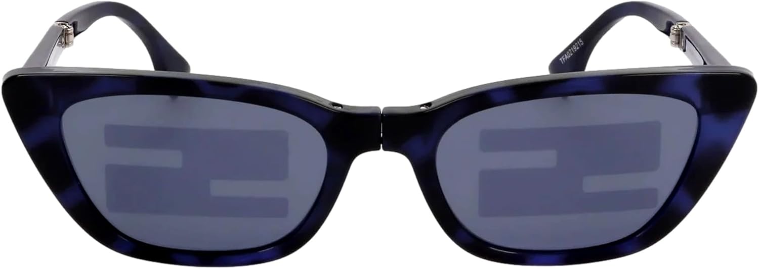 

Солнцезащитные очки FENDI Injected Touch of FF, цвет Blue Havana & Silver, роскошные дизайнерские очки с дужками с логотипом FF, 100% защита от УФ-излучения, сделано в Италии, Blue