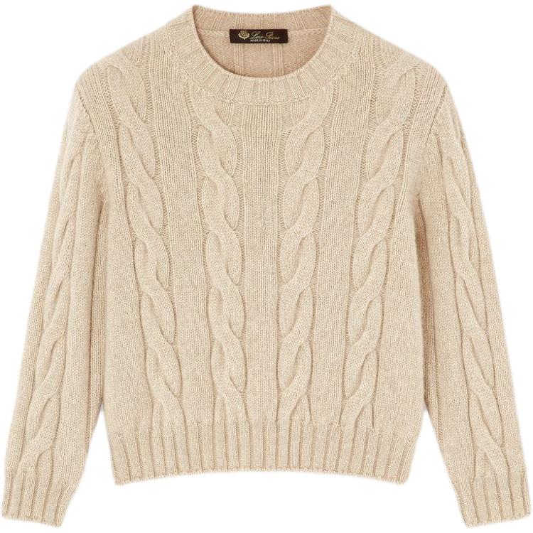 

Детский свитер с круглым вырезом Moderate Loro Piana, экрю