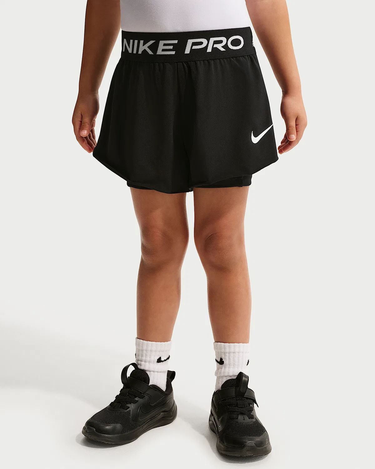 Детские шорты Nike Pro Toddler Dri-FIT 2-in-1, Black — фото 2