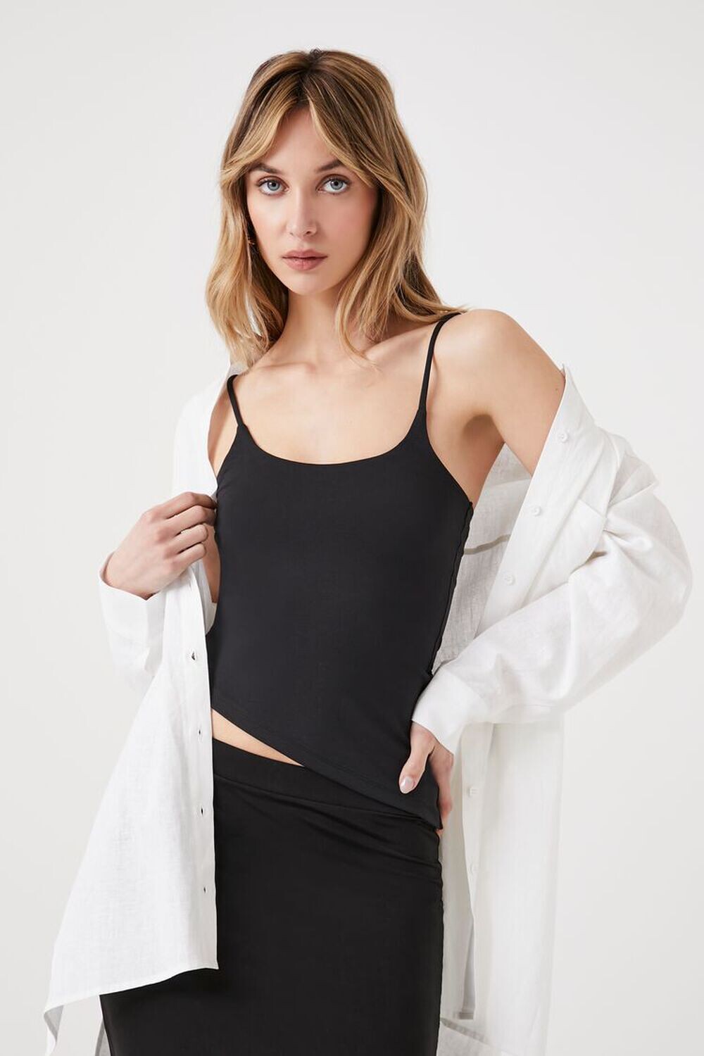 

Майка с асимметричным подолом Forever 21, черный