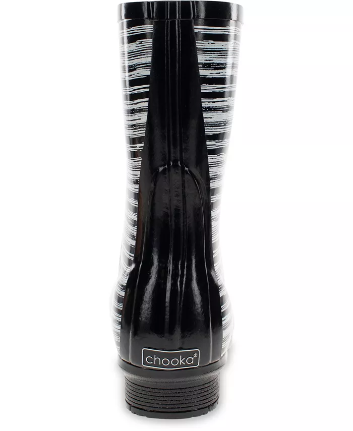Женские глянцевые полувысокие резиновые сапоги Polished Mid Rain Boot Chooka, черный — фото 3