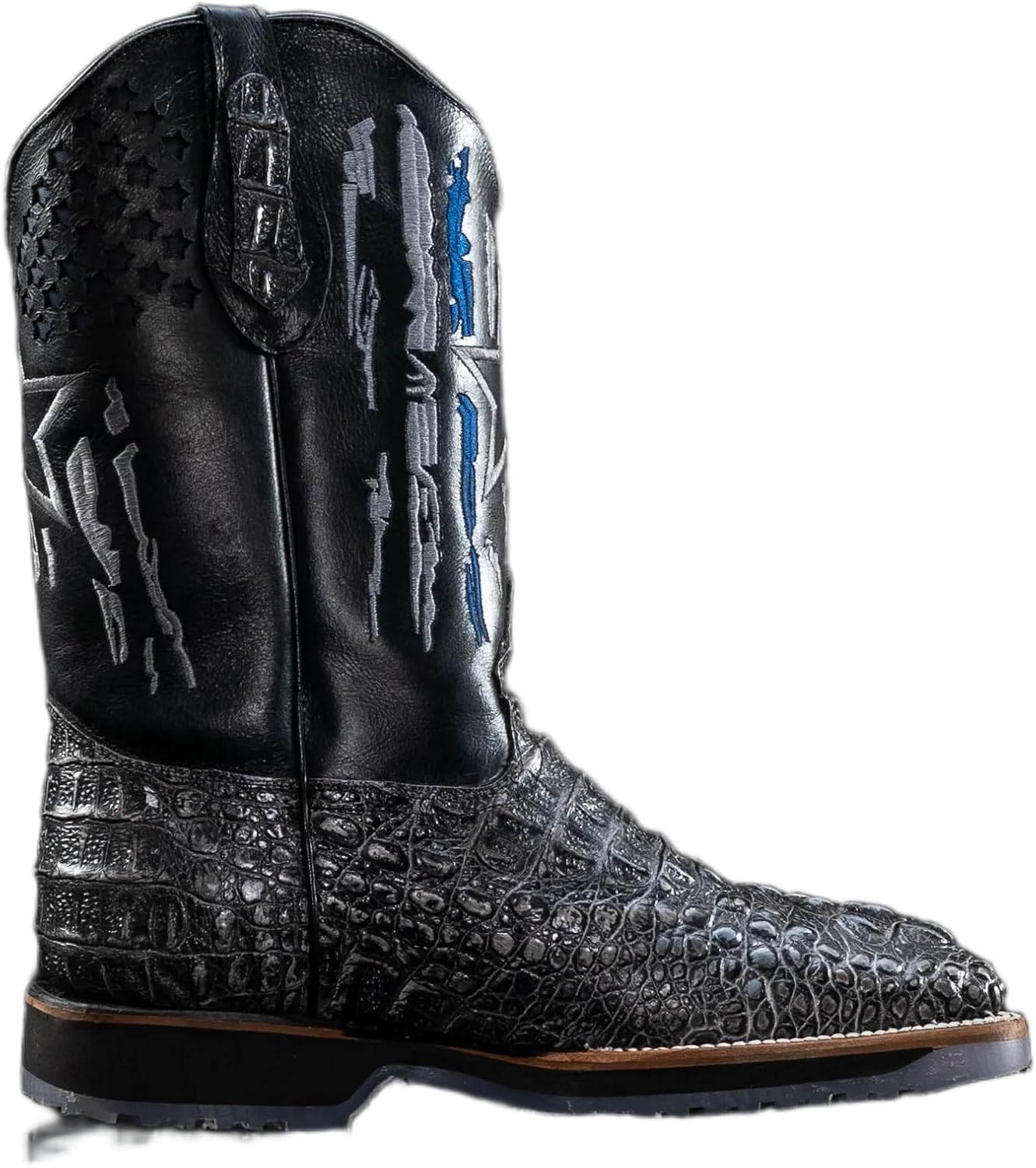 

Мужские ботинки King Welt из натуральной кожи Alcatraz Pro с тиснением под кожу аллигатора, мягкий носок, квадратный носок, противоскользящие - серые Generic