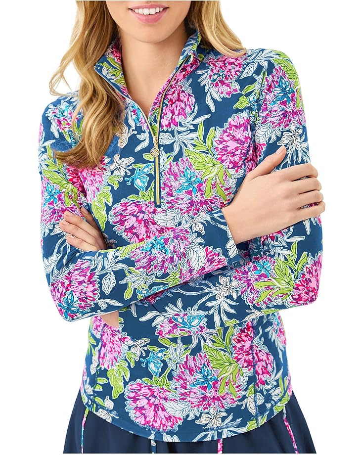 

Женская блуза Lilly Pulitzer Justine Half Zip UPF 50+, Multi Dahlia Licious