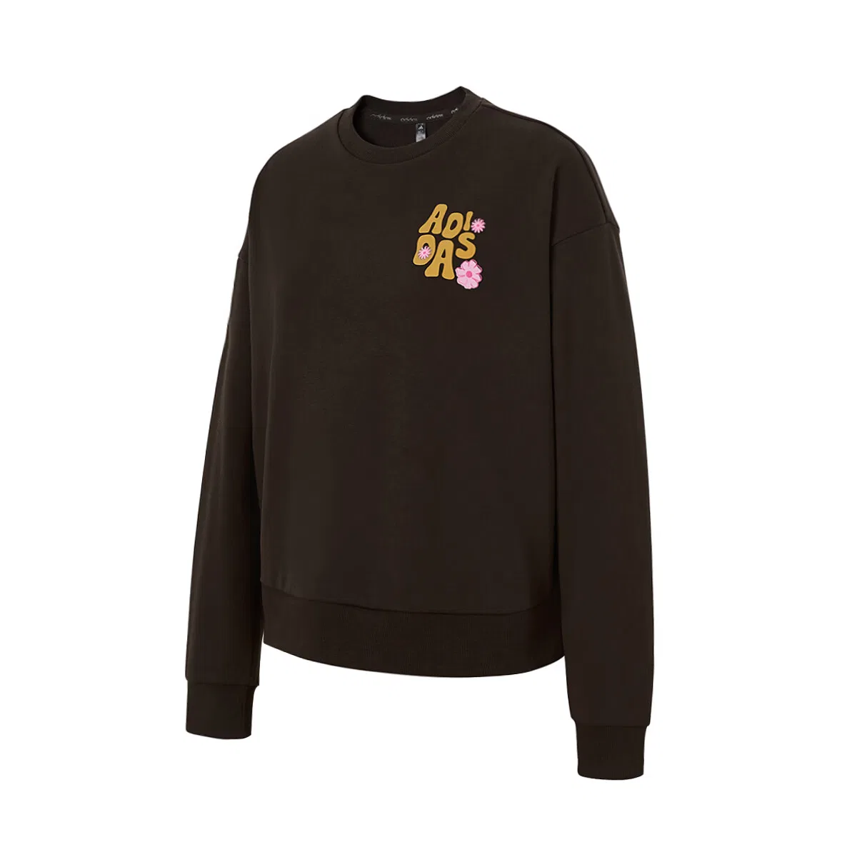 Свитшот женский Dark Brown, круглый вырез, средней посадки Adidas