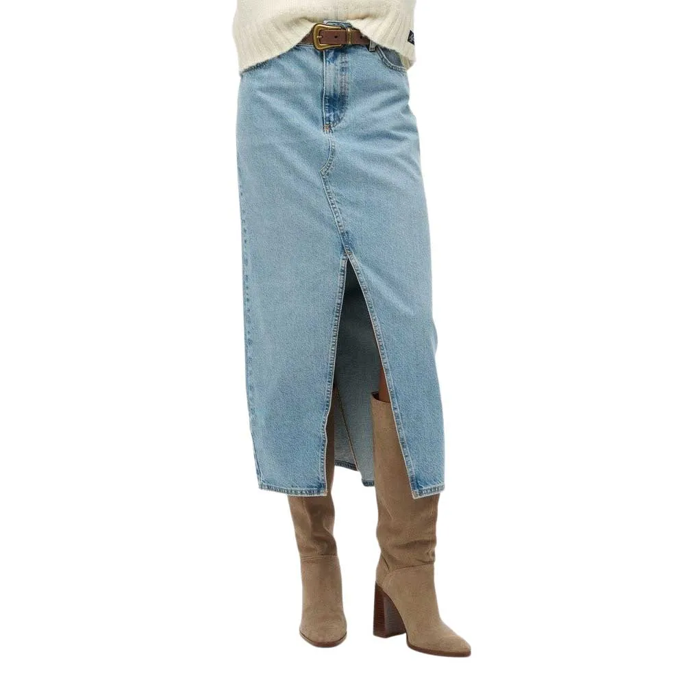 

Юбка Superdry Split Long, синий