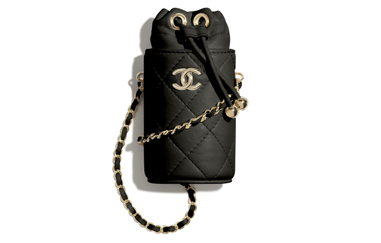 

Кожаная сумка-ведро мини на пояс черная CHANEL