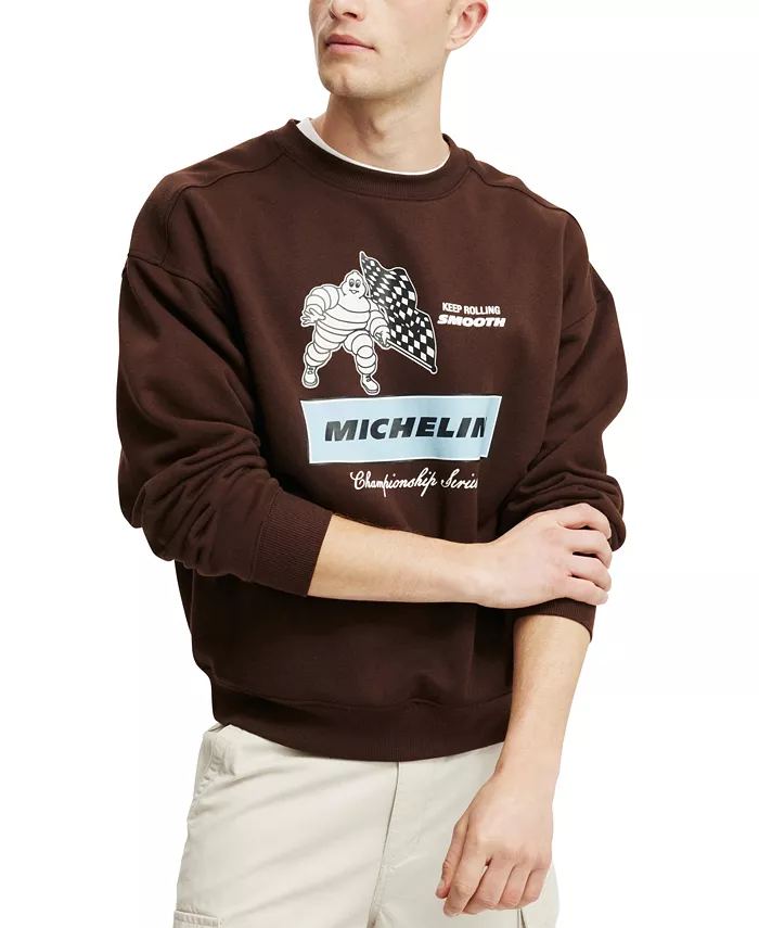 

Мужская футболка Michelin Box Fit Crew COTTON ON, коричневый
