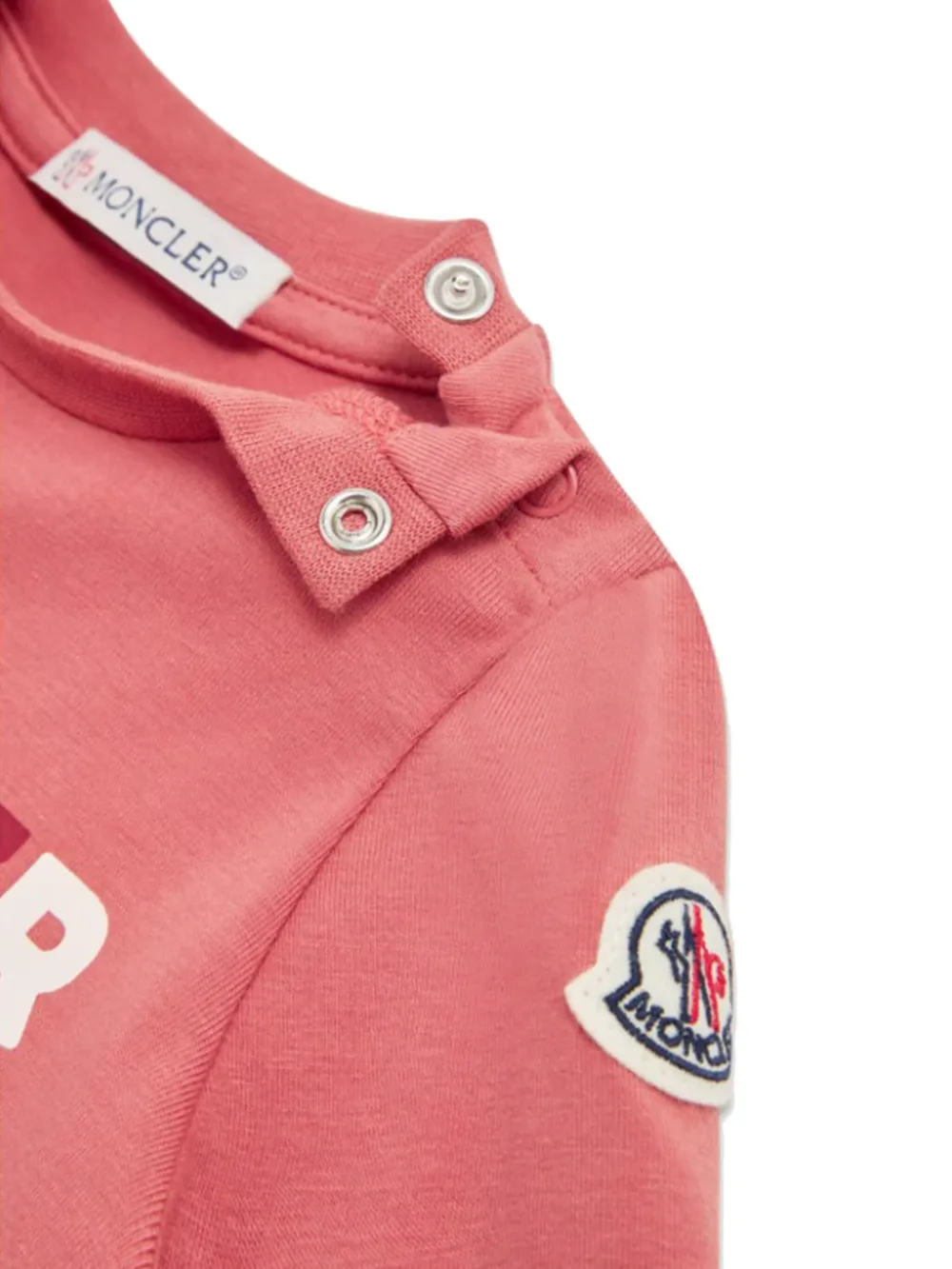 Футболка с длинными рукавами и логотипом Moncler Enfant, розовый — фото 3
