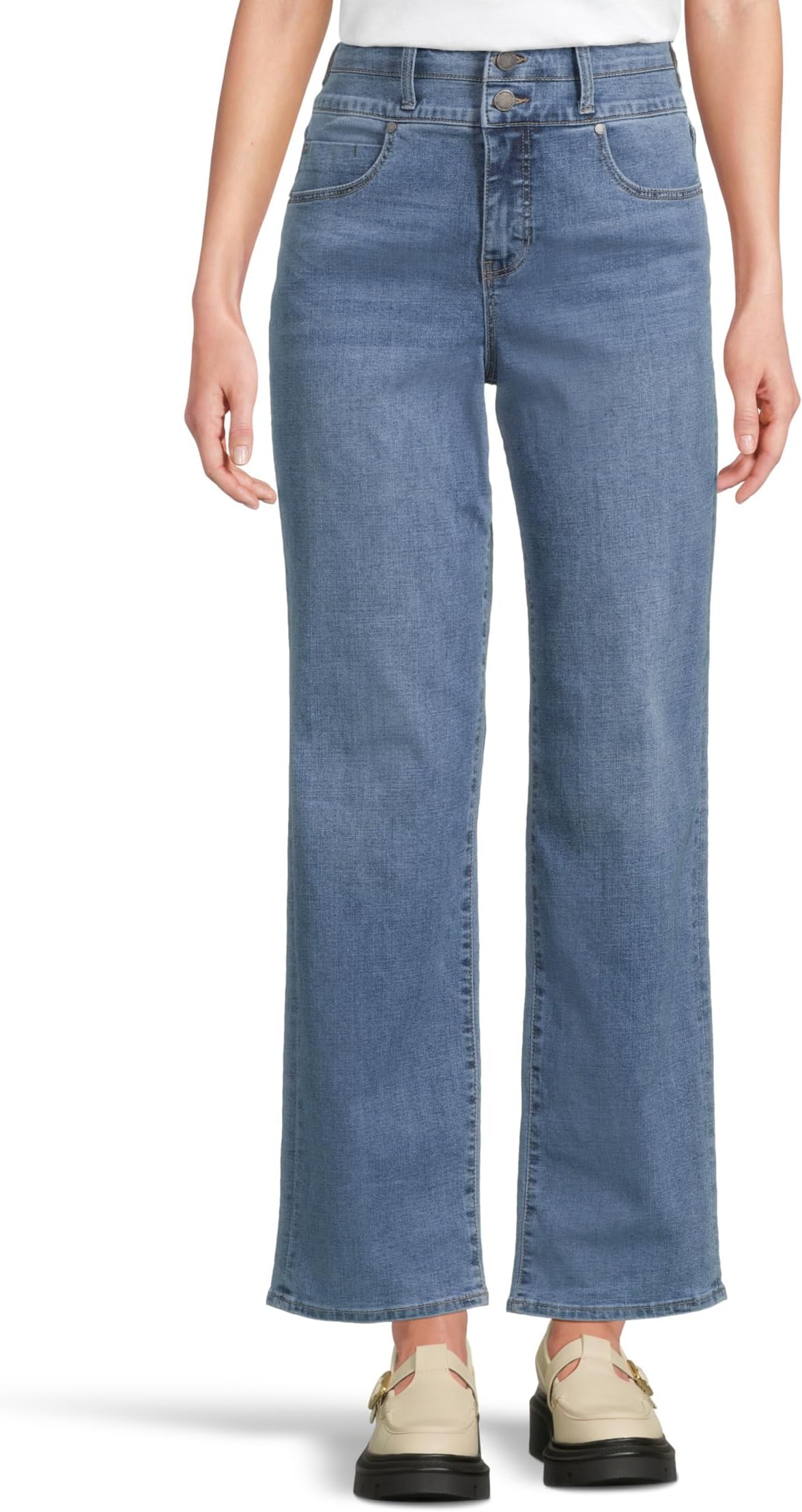 

Женские джинсы Kennedy прямого кроя с высокой талией и двойным поясом Liverpool Los Angeles, Ocean Current