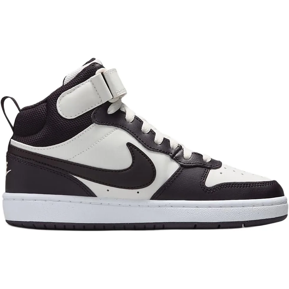 Nike Кроссовки для скейтбординга Court Borough 2 Leather Slip Resistant Abrasion Resistant Mid top детские бело-бордовые — фото 3