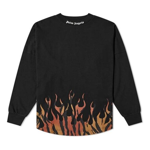 

Футболка men's brown angel tiger flame long sleeves black Palm Angels, черный