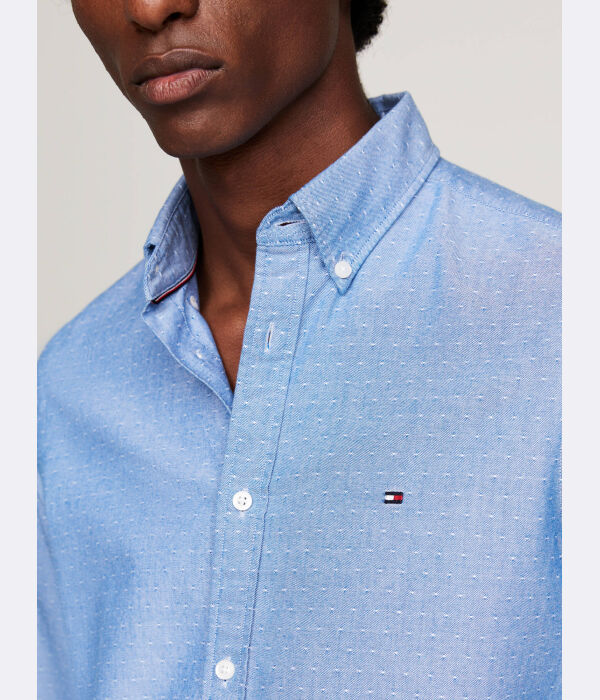 Рубашка Оксфорд Slim fit Tommy Hilfiger, синий — фото 4
