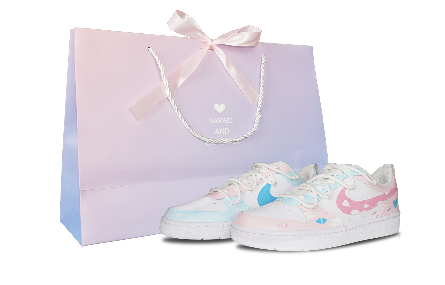 

Детские скейтерские кроссовки Court Borough для младших школьников Nike, синий/розовый