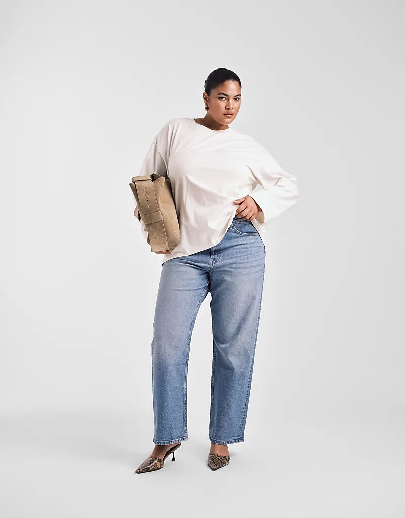 

Джинсы прямого кроя ASOS DESIGN Curve Comfort светло-синего цвета Asos Curve