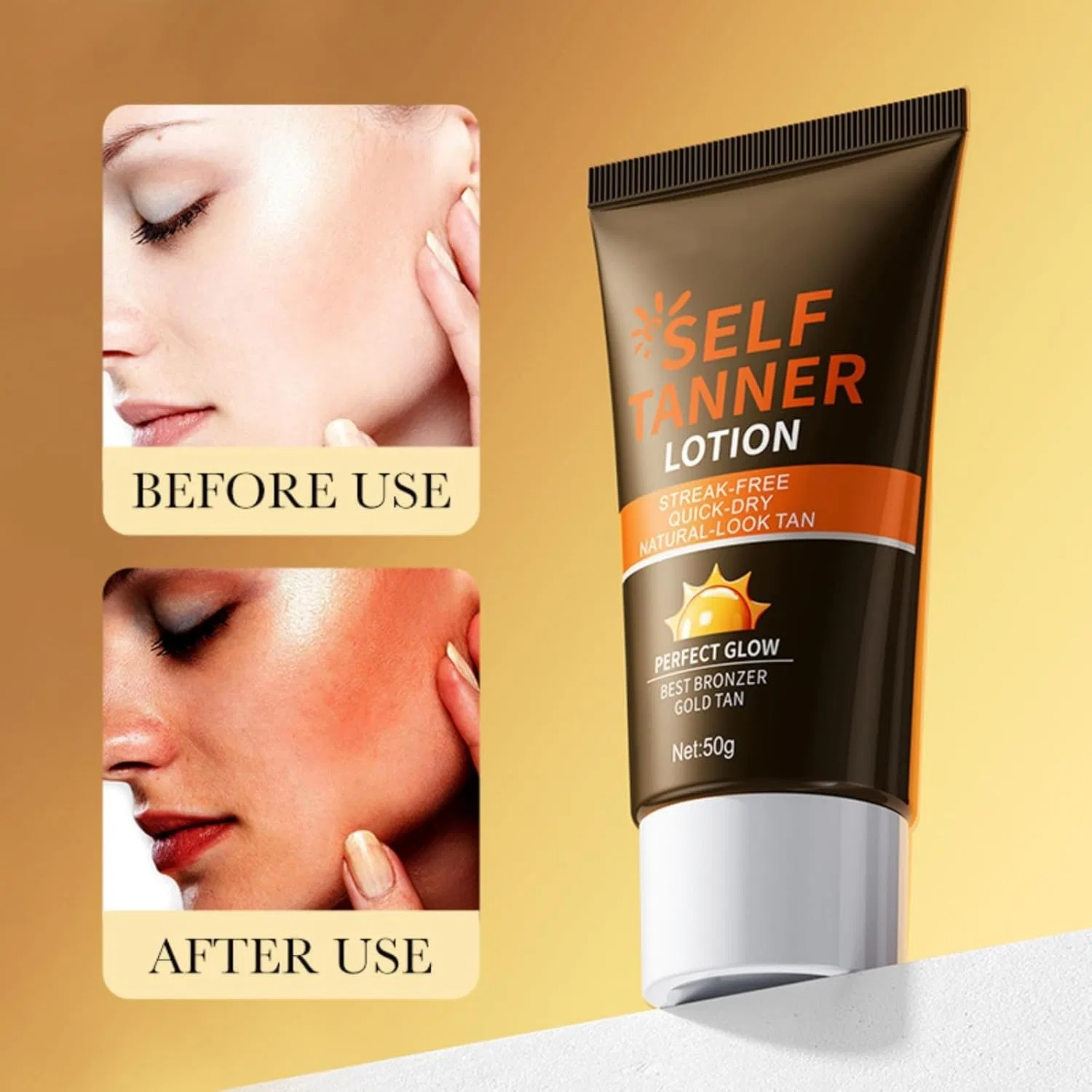Лосьон для загара Medium to Dark Tanner Lotion Streak Natural Look Perfect Grow Bronzer Tanning, 50 мл Generic — фото 2