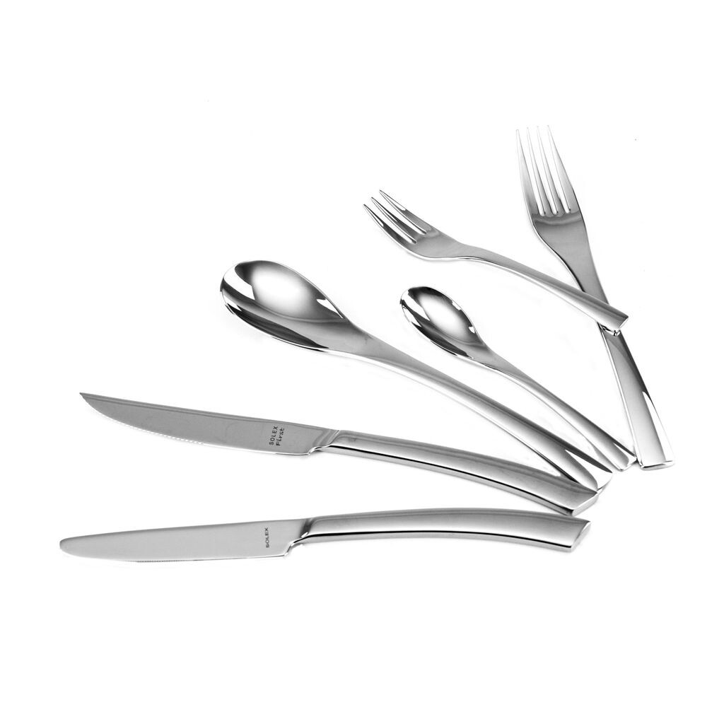 

Набор столовых приборов Solex Sophia, 36 предметов на 6 персон, включая нож для стейка, серебро