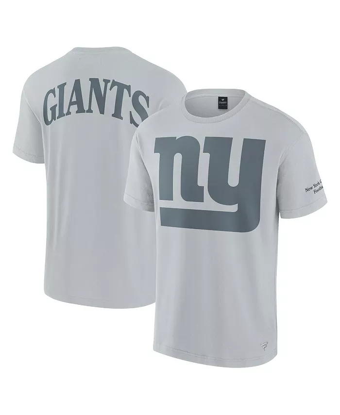 

Мужская и женская серая футболка с символикой New York Giants Elements Fanatics