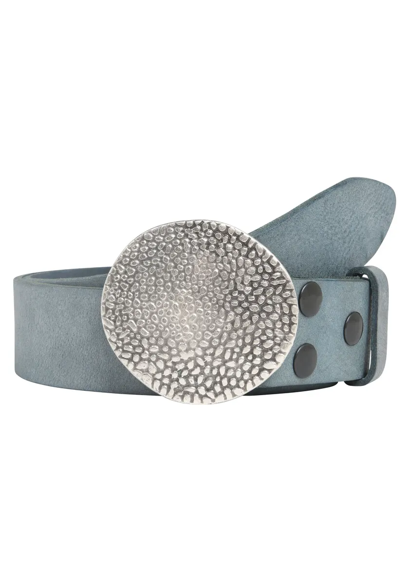 

Кожаный ремень LIFEBURG by showroom 019° со сменной застежкой "Round Knobs" Rettungsring By Showroom 019°, джинсовый