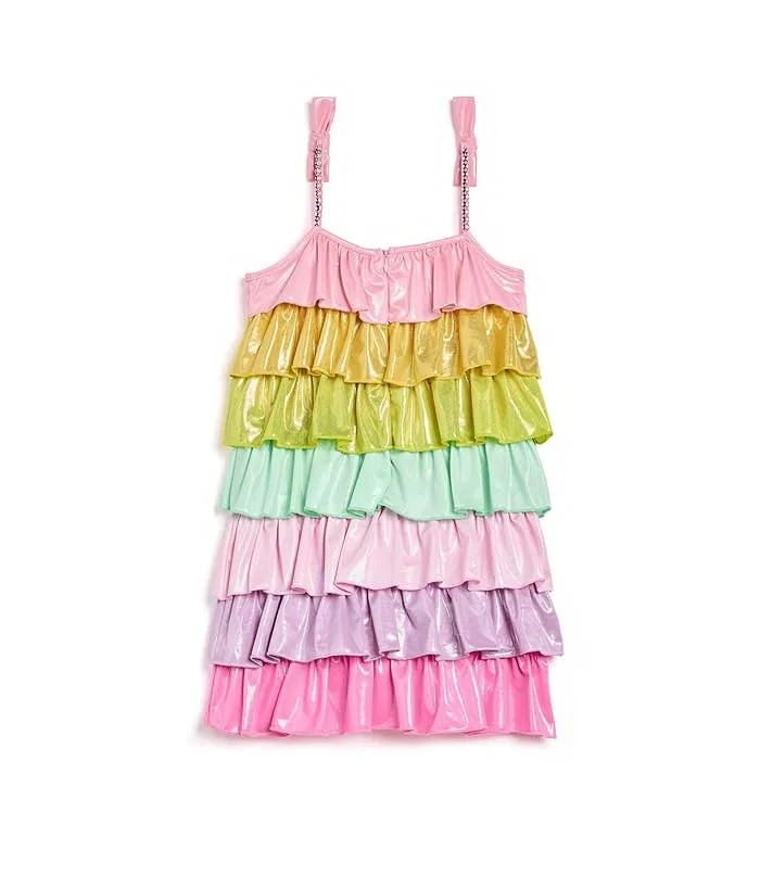 Платье с ярусами Rainbow Tiered Shimmer Dress Lola and The Boys, Multi — фото 2