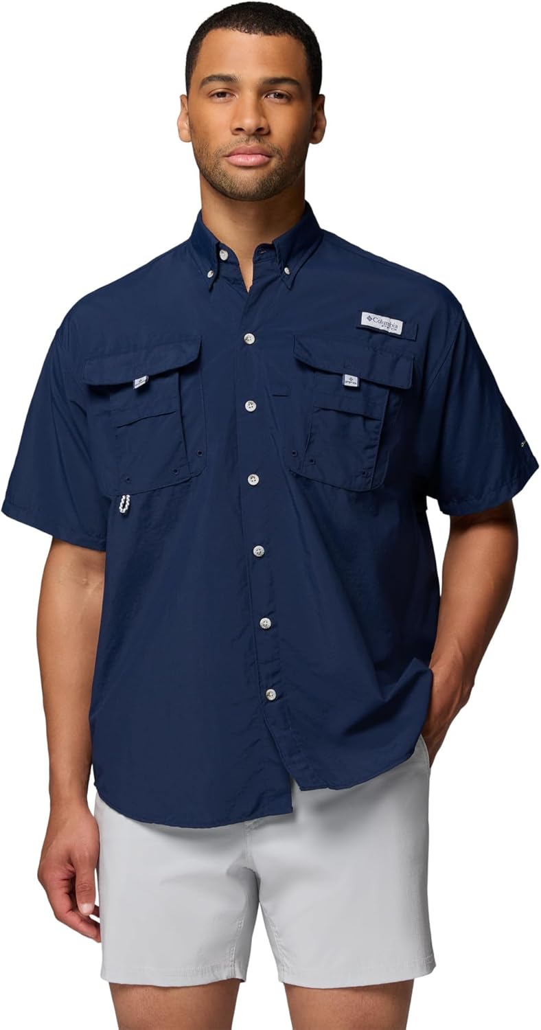 

Columbia Мужская рубашка с коротким рукавом PFG Bahama II, Collegiate Navy