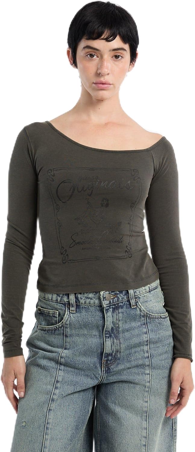 

Футболка с открытыми плечами GUESS Originals, Washed Out Black Multi, Черный, Футболка с открытыми плечами GUESS Originals, Washed Out Black Multi