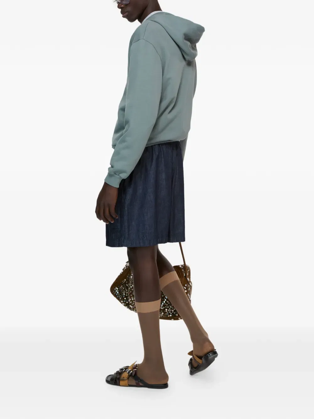 Шорты с вышитыми деталями Acne Studios, синий — фото 3