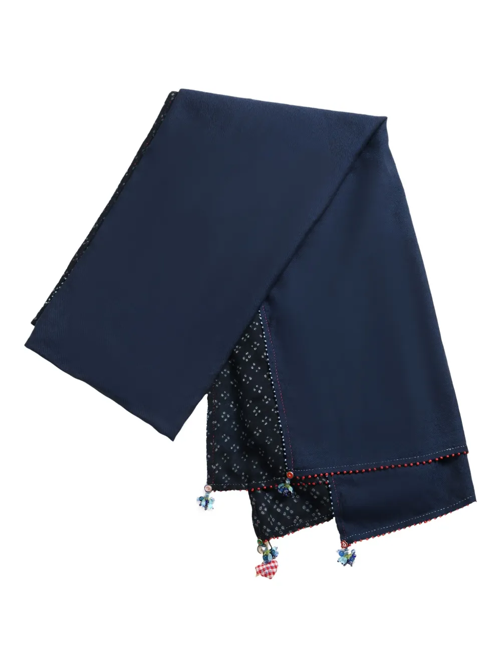 

Шарф с узором и бисерной отделкой PÈRO, синий