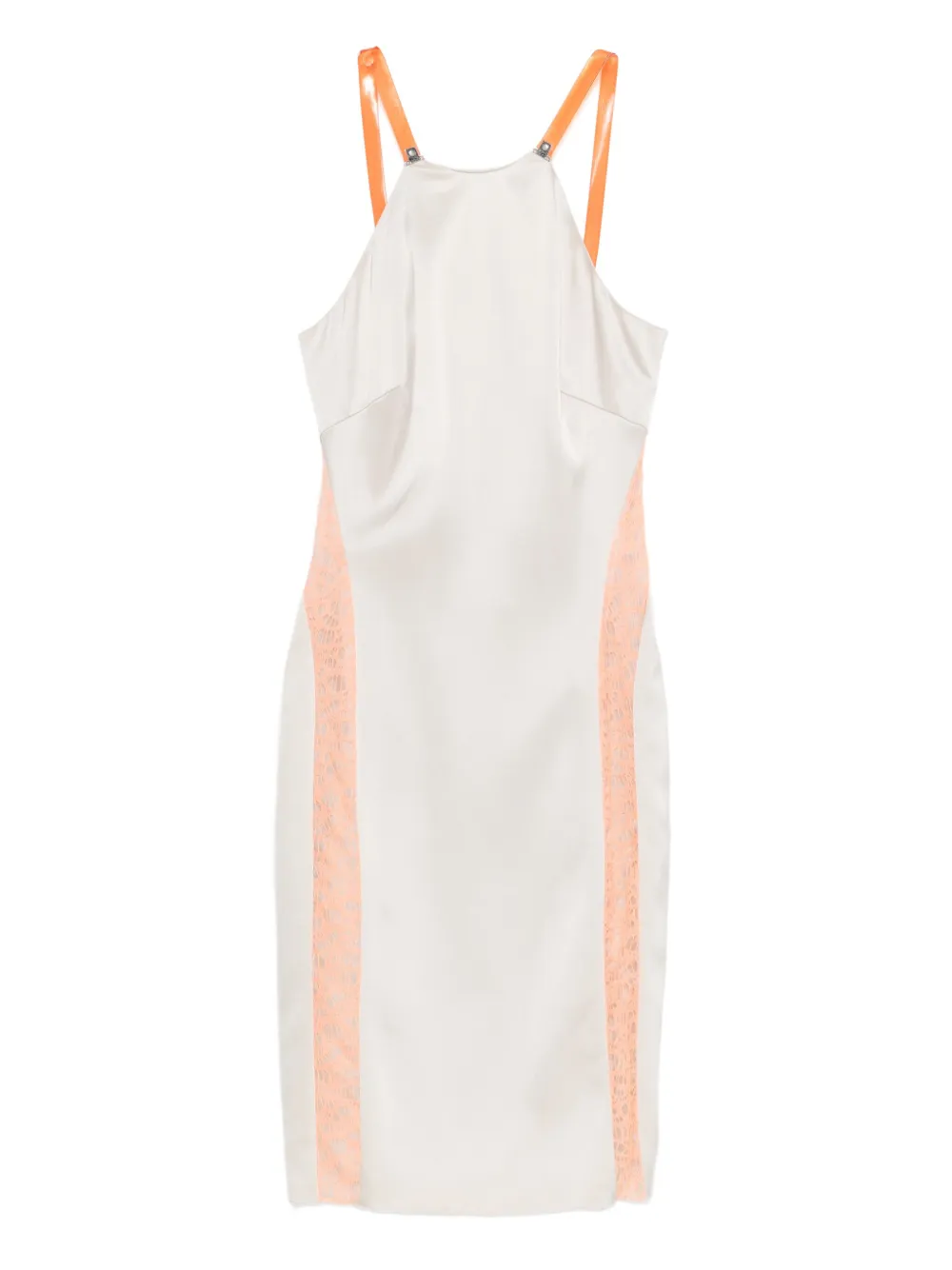 

Платье с вырезом халтер и кружевом Gemy Maalouf, белый