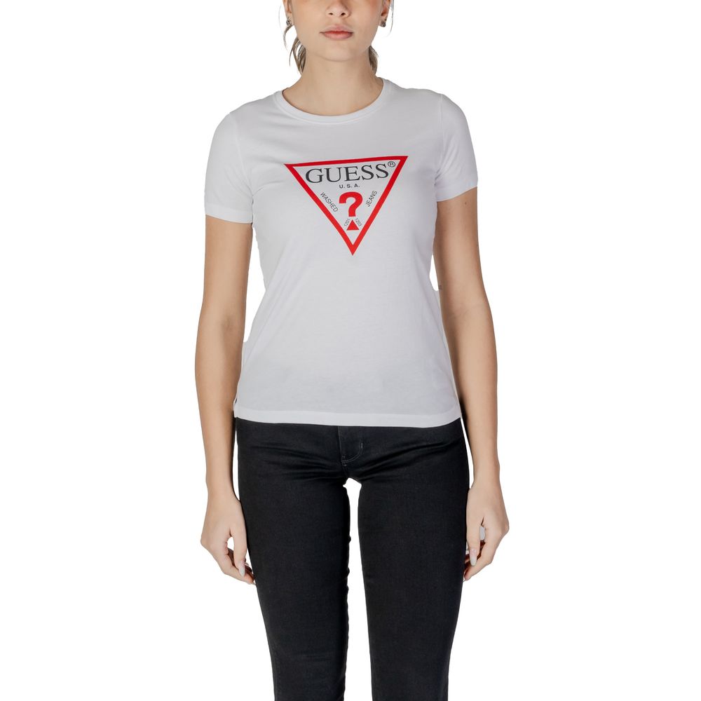 

Белые хлопковые топ и футболка GUESS