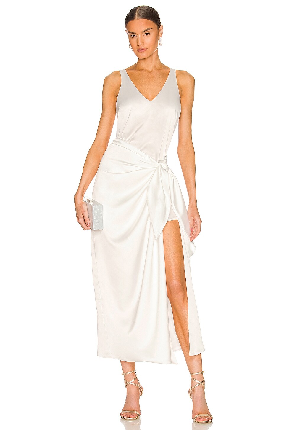 

Платье Show Me Your Mumu Hampton Wrap, цвет Ivory Luxe Satin