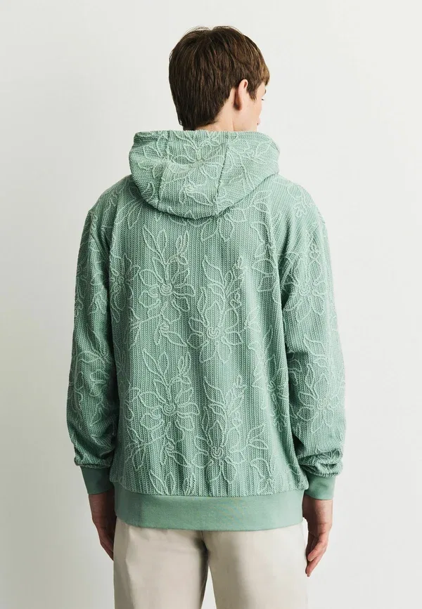 Худи Regular Fit, Next, модель lightweight textured floral, цвет шалфейно-зеленый — фото 3