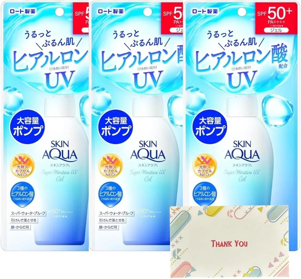 Солнцезащитный гель Skin Aqua Super Moisture UV Gel Pump, 3 шт, 140 г, SPF 50+ PA++++ Kunutonn