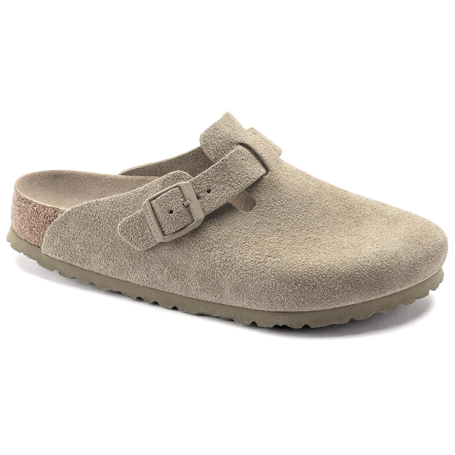 Босоножки с мягкой стелькой цвета замши, выцветшие, хаки Birkenstock — фото 3