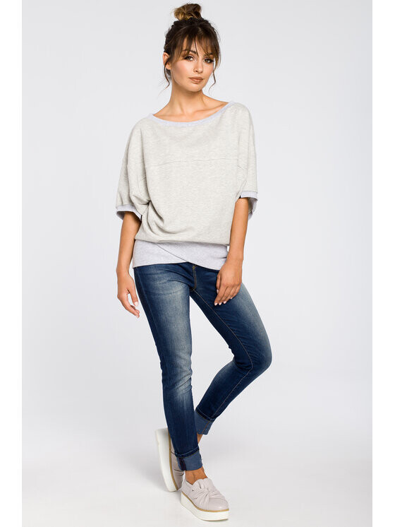 

Толстовка baggy fit Bewear, серебряный