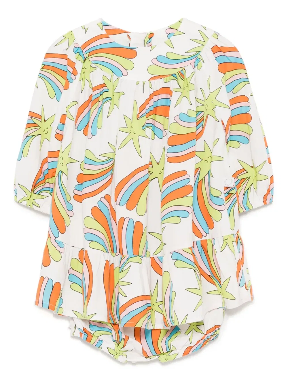 Мини-Платье со звездным принтом Stella Mccartney Kids, белый