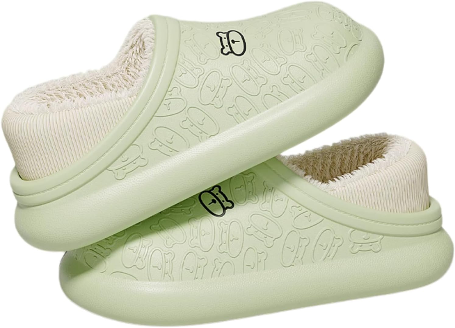 

Женские зимние теплые водонепроницаемые плюшевые тапочки-медвежата YPNMR, пушистые домашние тапочки-кубинки для улицы и дома, зеленый