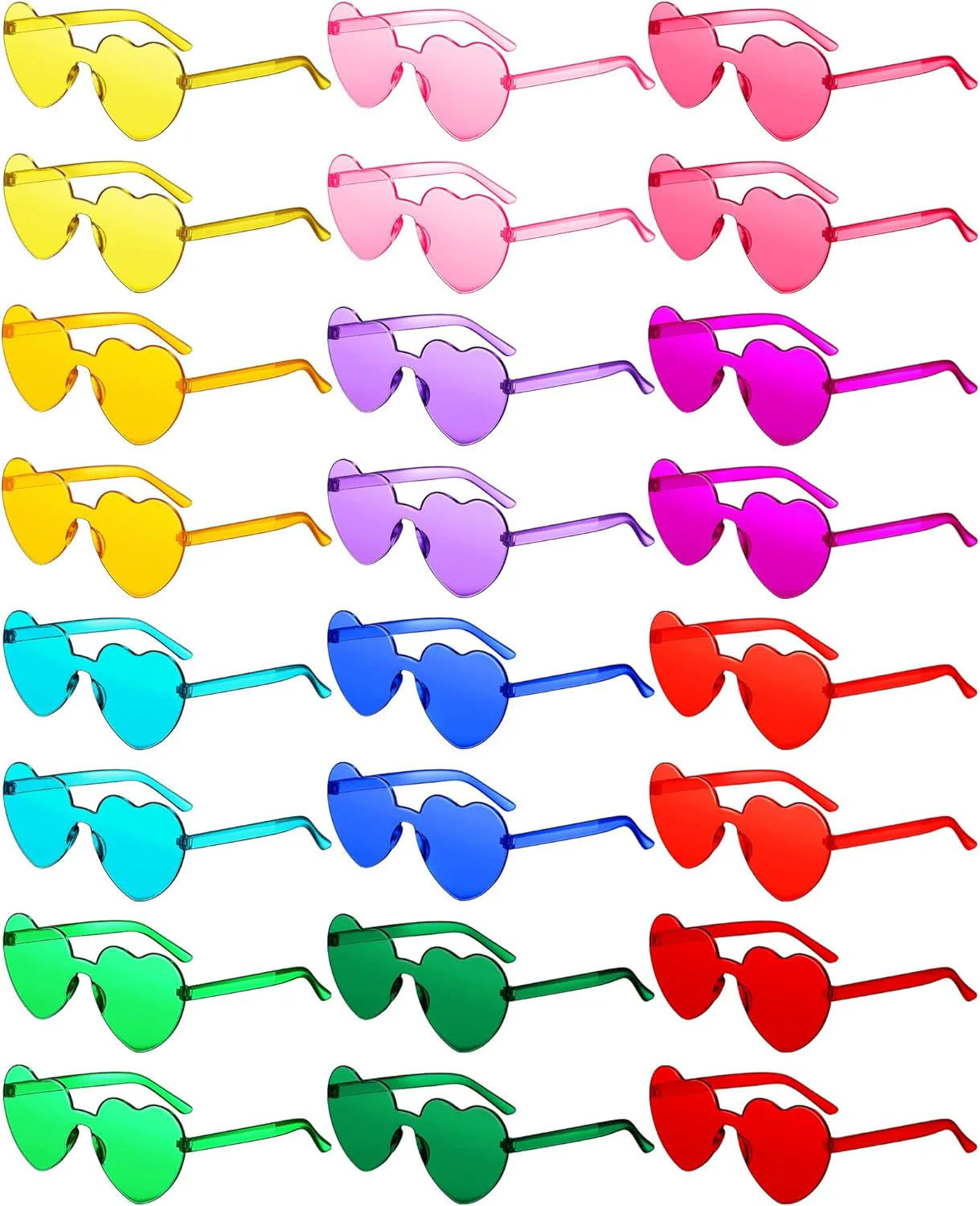 

Kingdder 24 пары солнцезащитных очков в форме сердца ко Дню святого Валентина, без оправы, оптом, очки конфетных цветов, сувениры для вечеринки, Bright Colors