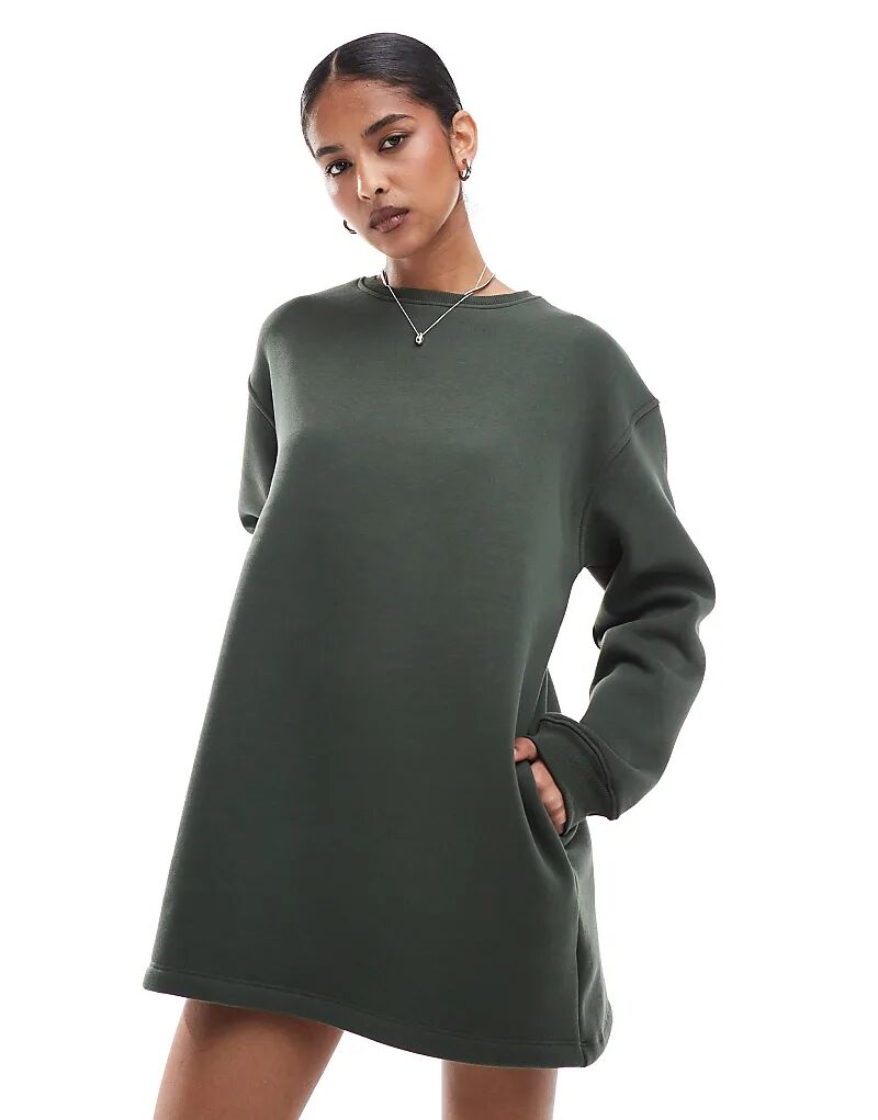 

Платье-мини свободного покроя цвета хаки ASOS DESIGN