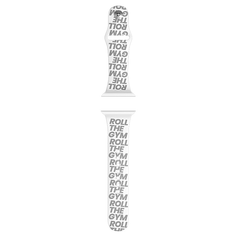 

Biaodaige Часы Strap Apple Compatibility Silicone Material 49mm, GYM is printed all over white