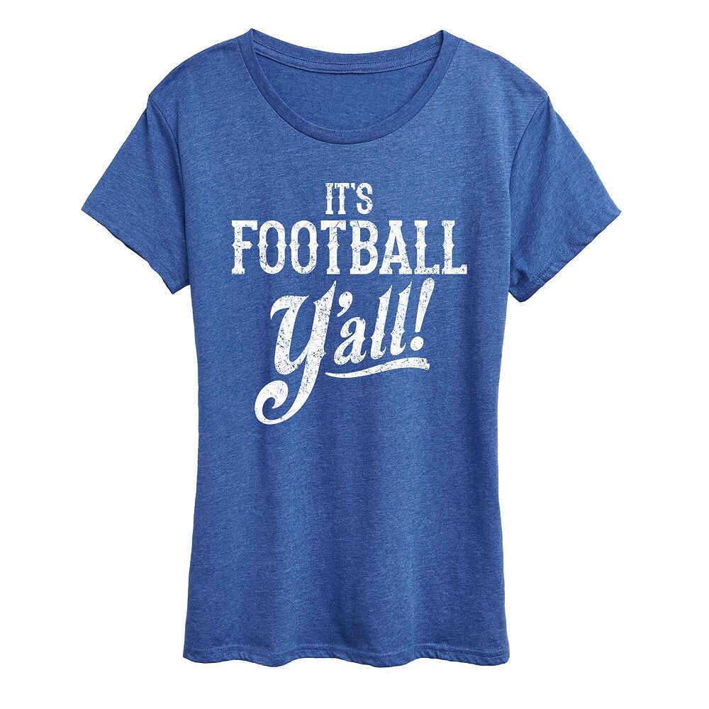 

Женская футболка с рисунком It's Football Y'all Licensed Character, цвет Heather Dark Blue