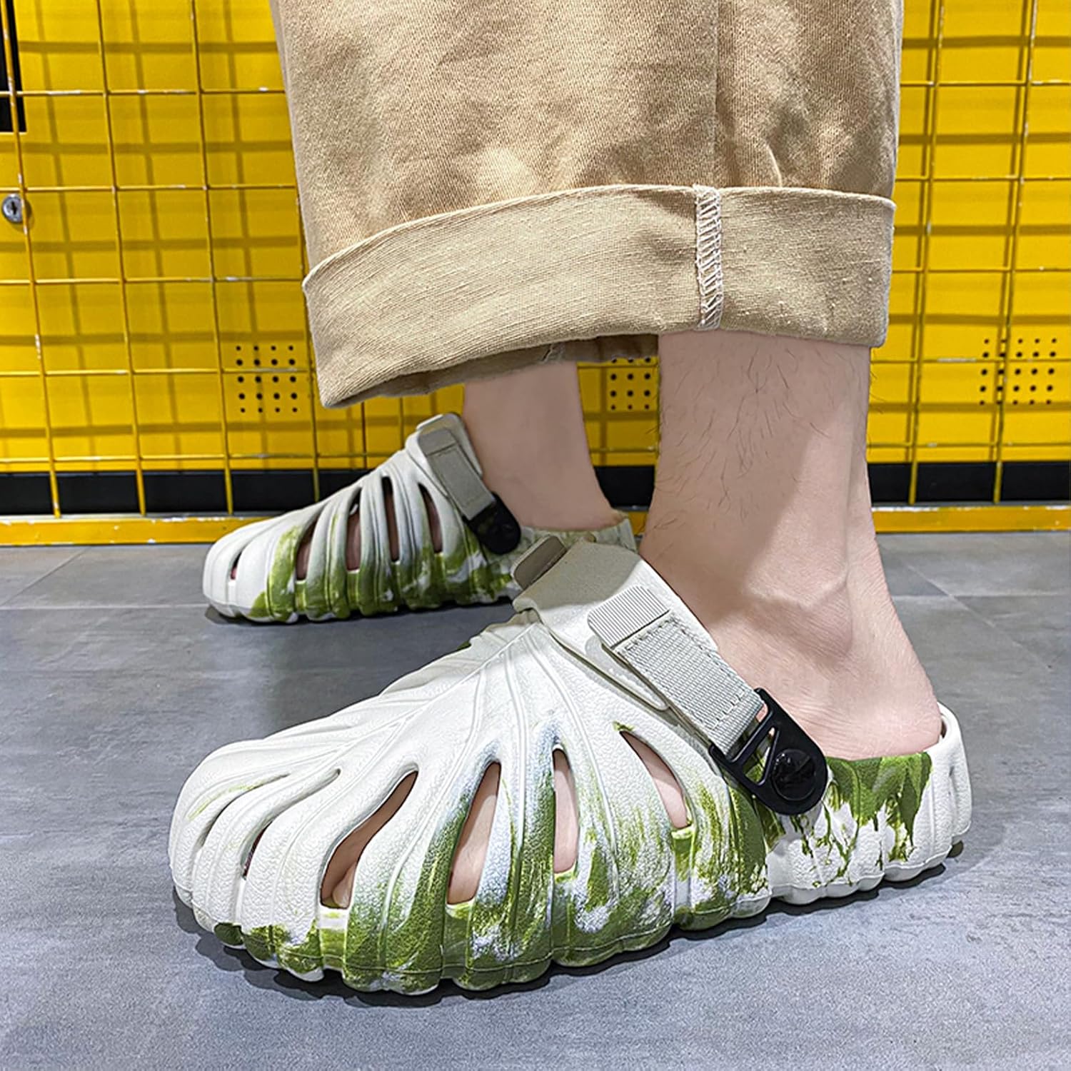 Тапочки Optigard Monstera для женщин и мужчин, толстая подошва из ЭВА, мягкие тапочки Monstera, нескользящие, быстросохнущие, дышащие пляжные шлепанцы Monstera, белый — фото 3