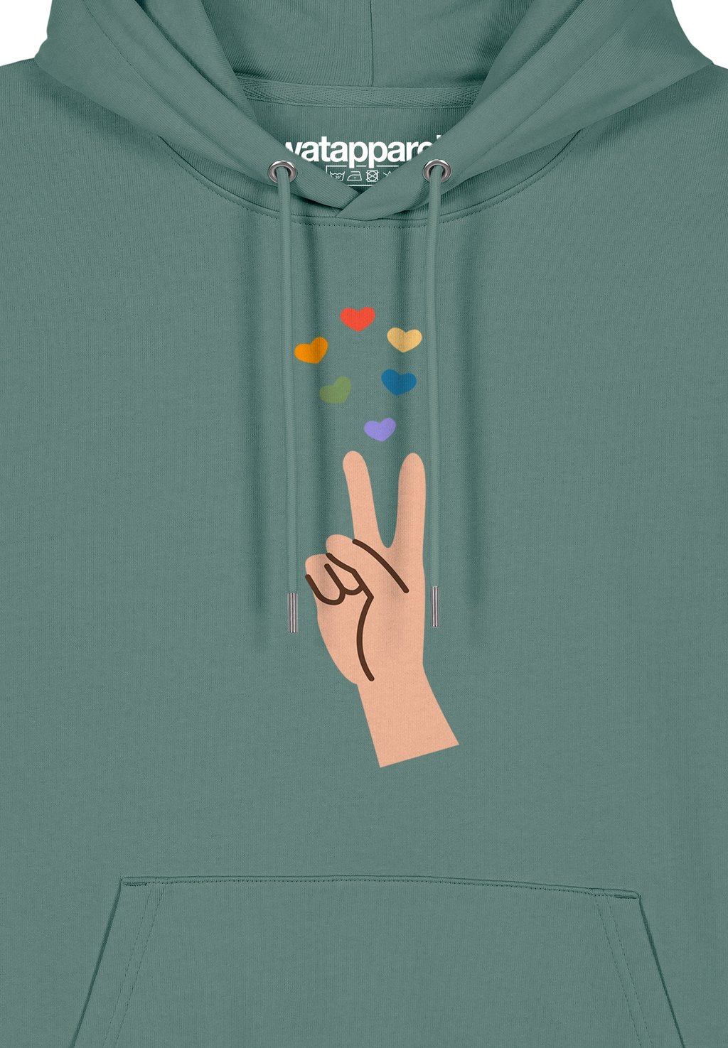 

Толстовка с капюшоном SPREAD LOVE watapparel, темно-зеленый