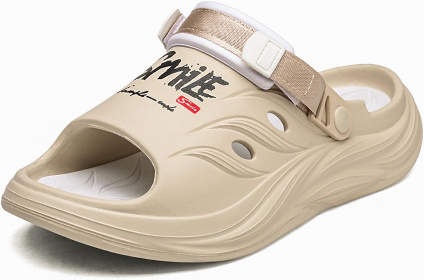 

Модные и удобные мужские шлепанцы с открытым носком, изготовленные из легкого и мягкого материала EVA, уютные тапочки, пляжные сандалии для прогулок и домашнего использования Khwfjas, хаки