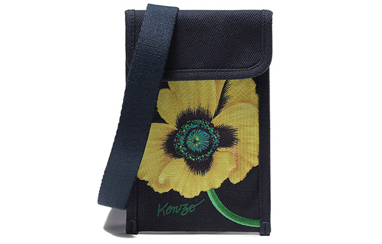 

Nigo Drop4 Маковый Цветок Кожаная Сумка Через Плечо Мужская Морской Синий KENZO