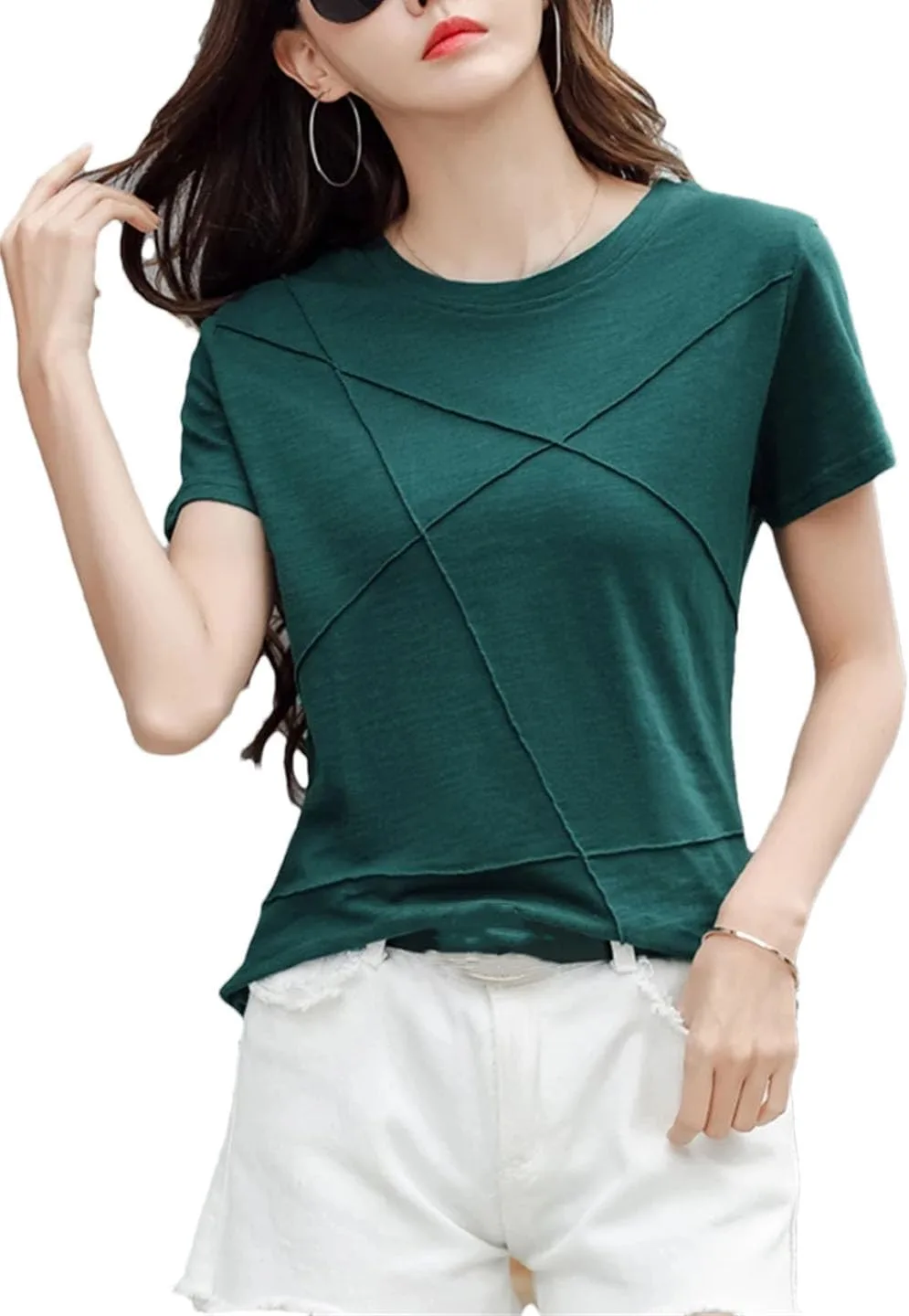 

Женская корейская модная футболка с коротким рукавом