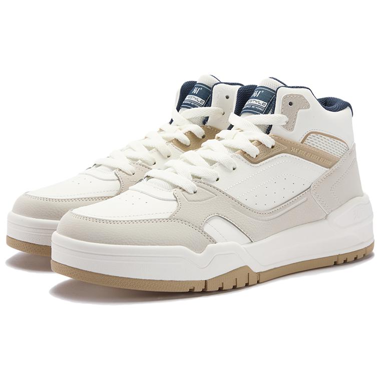 361° Slip Resistant And Breathable высокие кроссовки для скейтбординга мужские White Umber — фото 4