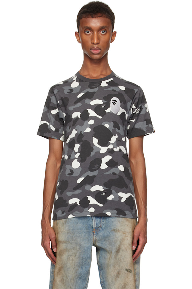 

Футболка City Camo с принтом большой головы обезьяны Bape, черный