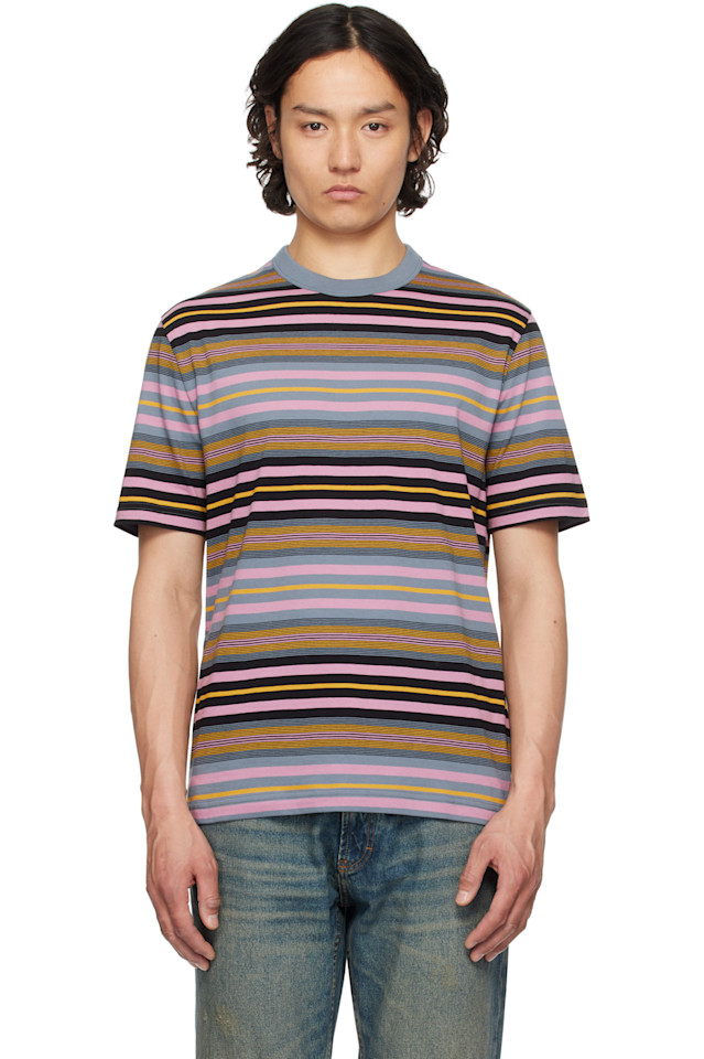 

Полосатая хлопковая футболка Ps By Paul Smith, серый